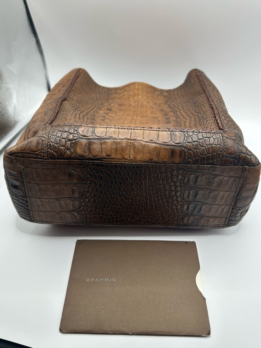 Brahmin Vintage Croc-Embossed Mojito Chocolate Harbor - Picture 11 of 17